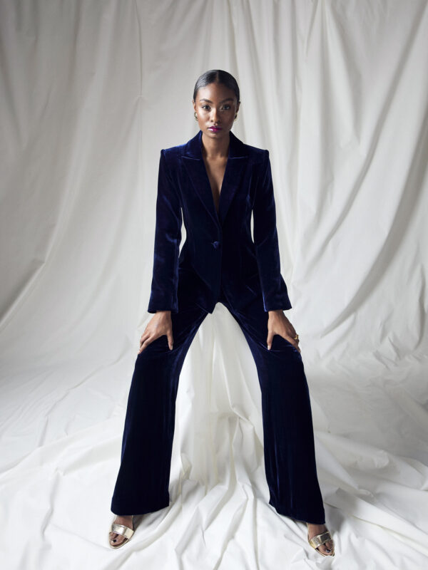 Jade Trousers Blue Velvet