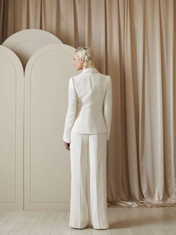 Jade Trouser in Ivory Crepe - Image 2