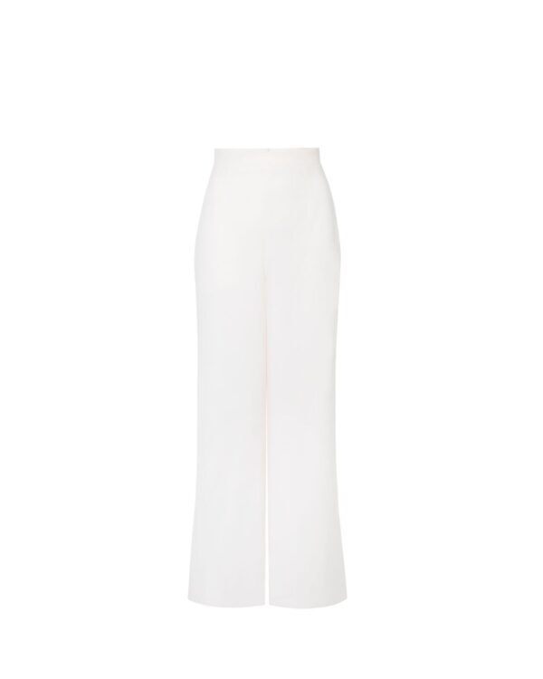 Jade Trouser in Ivory Crepe - Image 6