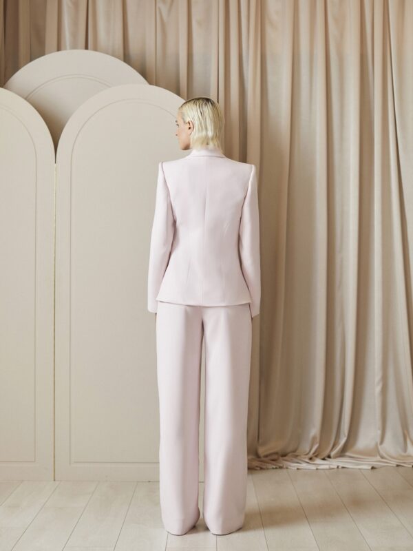 Jade Trouser in Pink Crepe - Image 2