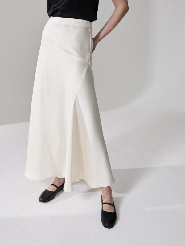 Valentina Skirt Ivory Satin