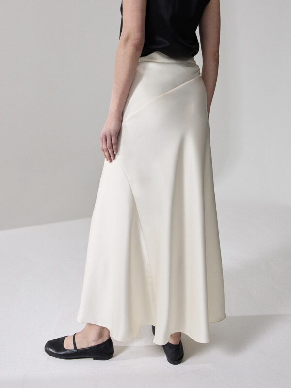 Valentina Skirt Ivory Satin - Image 2