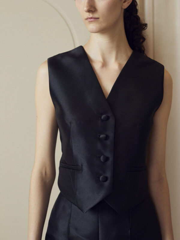 Josie Black Lace Waistcoat