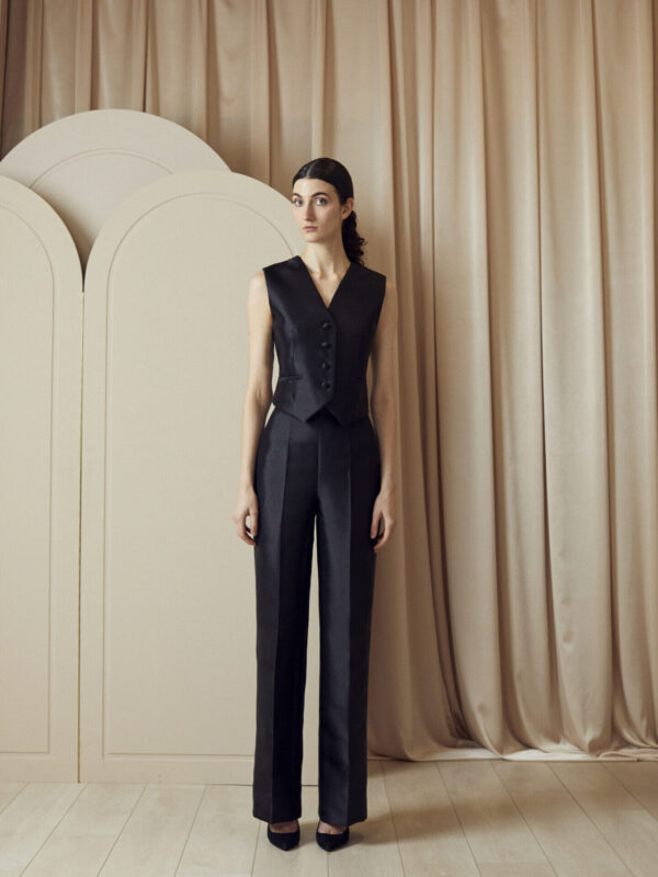 Josie Black Lace Waistcoat - Image 4