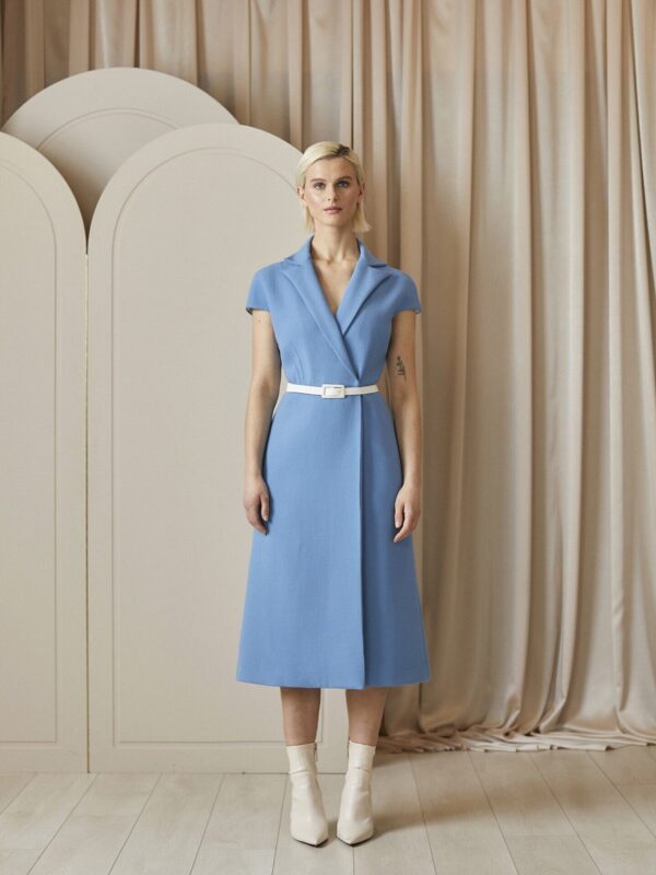 Aurelia in blue crepe