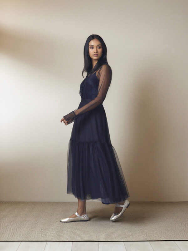 Luna Navy Tulle Skirt - Image 4