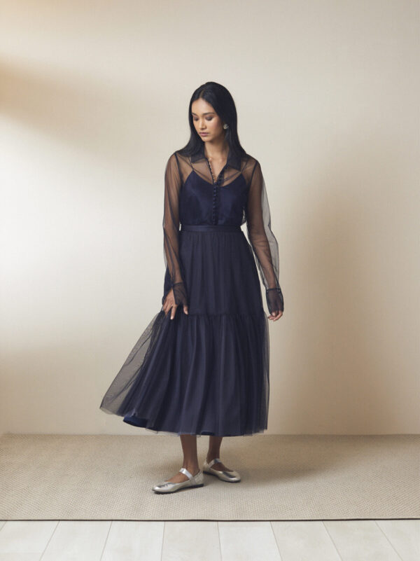 Luna Navy Tulle Skirt - Image 2