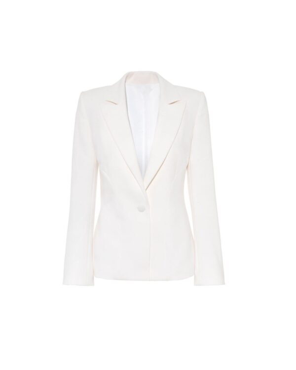 Jodie Blazer in Ivory Crepe - Image 6