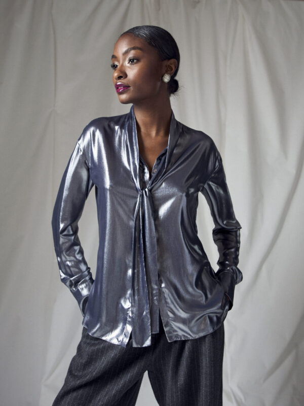 Jolene Blouse in Charcoal - Image 3