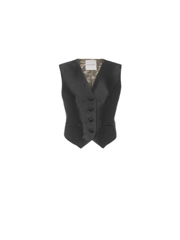 Josie Black Lace Waistcoat - Image 6