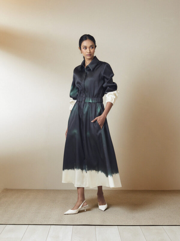 Juneau Green Mikado dress - Image 4