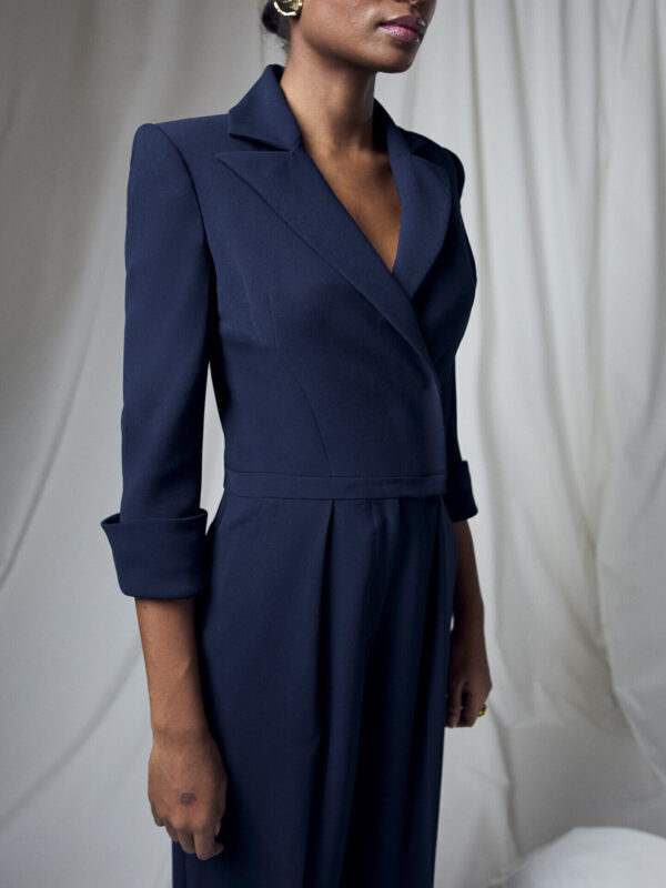 Odette Jumpsuit in Navy crepe - Image 4