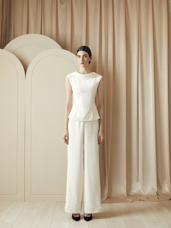Venice Palazzo Trousers in Ivory